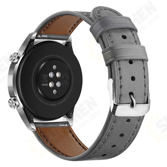 22mm Replacement Strap Genuine Leather Smart Watch Band For HuWATCH GT/GT2 46MM