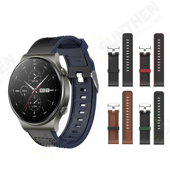 22mm Silicone Leather Watch Band for HUHonor GS Pro Smart Watch