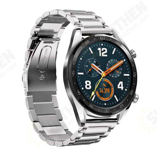 22mm Three Beads Solid Stainless Steel Watch Band for HuGT Smart Watch