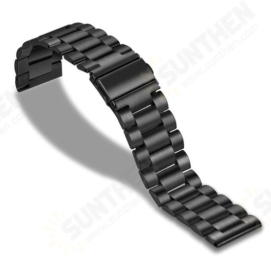 22mm Three Beads Solid Stainless Steel Watch Band for HuGT Smart Watch
