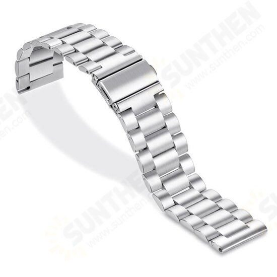 22mm Three Beads Solid Stainless Steel Watch Band for HuGT Smart Watch