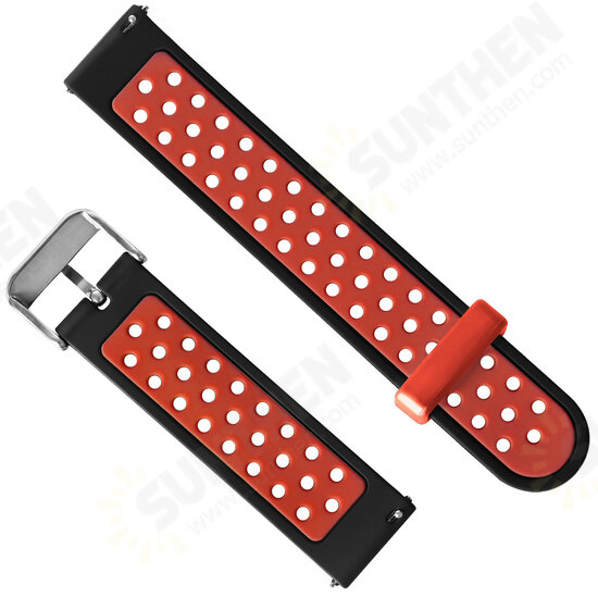 22mm Two-color Breathable Pin Buckle Silicone Smart Watch Band Replacement Strap For Xiaomi Solar Non-original