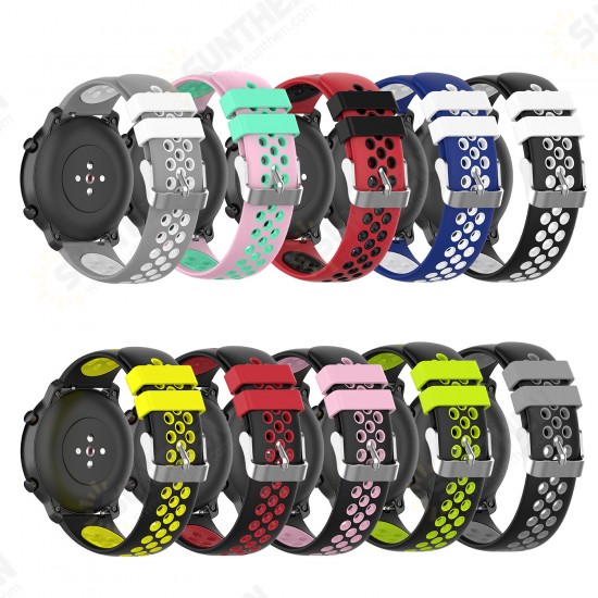 22mm Two-color Buckle Strap Stoma Silicone Replacement Strap For Amazfit GTR 47MM 22mm Two-color Buckle Strap Stoma Silicone Replacement Strap For Amazfit GTR 47MM