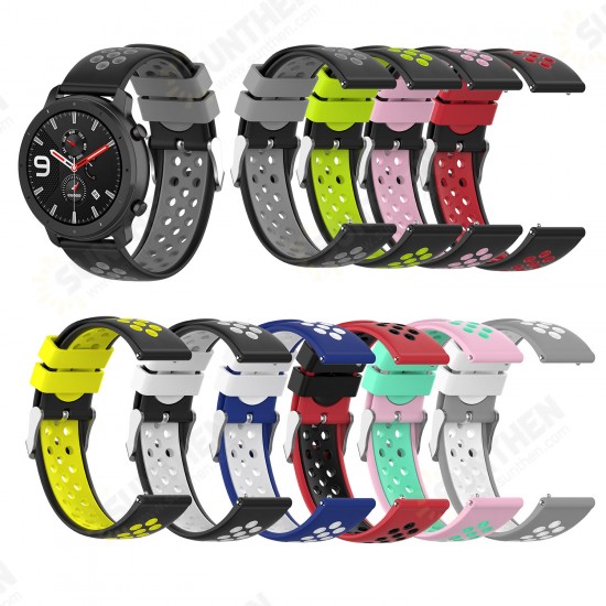 22mm Two-color Buckle Strap Stoma Silicone Replacement Strap For Amazfit GTR 47MM 22mm Two-color Buckle Strap Stoma Silicone Replacement Strap For Amazfit GTR 47MM