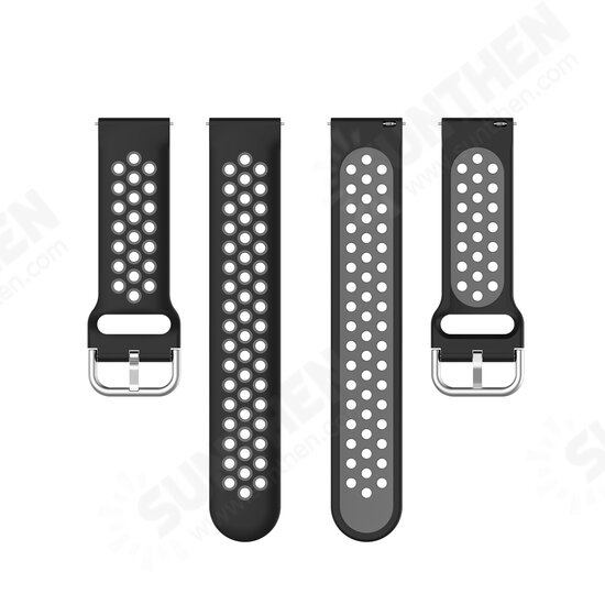 22mm Two-color Buckle Strap Stoma Silicone Replacement Strap For HuWatch GT2 46MM