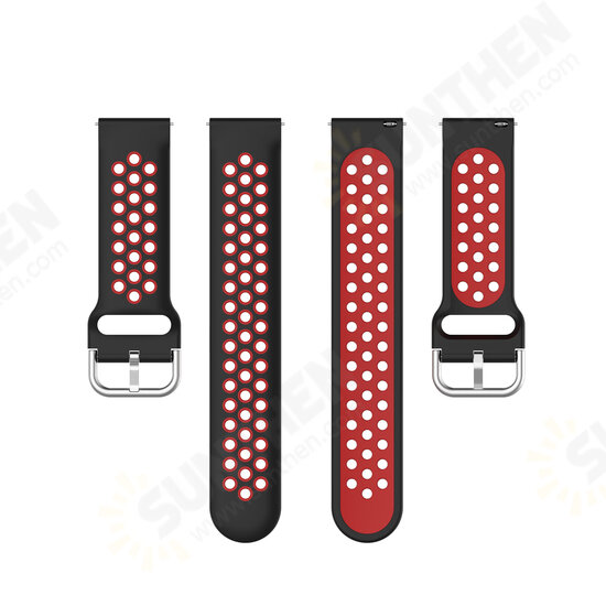 22mm Two-color Buckle Strap Stoma Silicone Replacement Strap For HuWatch GT2 46MM