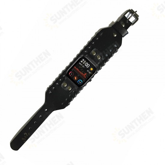 22mm Universal Retro Punk Leather Watch Band Strap Replacement for Amazfit GTR 2 / 3 / HuWatch GT 2 22mm Universal Retro Punk Leather Watch Band Strap Replacement for Amazfit GTR 2 / 3 / HuWatch GT 2