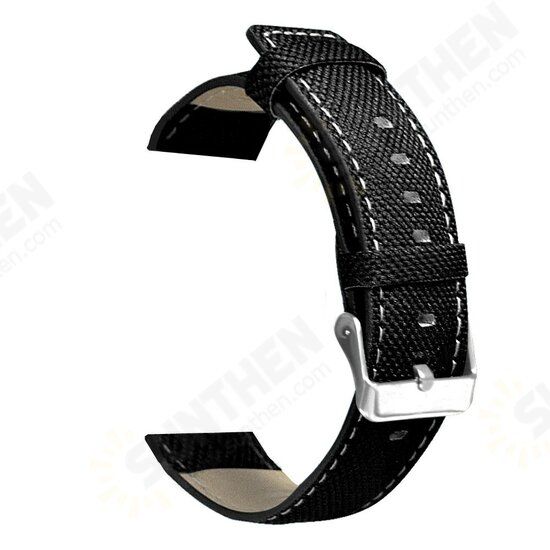 22mm Universal Watch Band Leather + Canvas Watch Strap for Solar/ HuWatch GT/ Xiaomi Watch Color/ BW-HL3 BW-AT1/ Amazfit GTR 47MM Non-original 22mm Universal Watch Band Leather + Canvas Watch Strap for Solar/ HuWatch GT/ Xiaomi Watch Color/ BW-HL3 BW-AT1/ Amazfit GTR 47MM Non-original