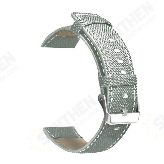 22mm Universal Watch Band Leather + Canvas Watch Strap for Solar/ HuWatch GT/ Xiaomi Watch Color/ BW-HL3 BW-AT1/ Amazfit GTR 47MM Non-original 22mm Universal Watch Band Leather + Canvas Watch Strap for Solar/ HuWatch GT/ Xiaomi Watch Color/ BW-HL3 BW-AT1/ Amazfit GTR 47MM Non-original