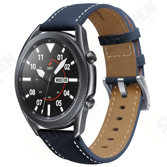 22mm Width Casual Sports Genuine Leather Watch Band Strap Replacement for Samsung Galaxy Watch3 45mm 22mm Width Casual Sports Genuine Leather Watch Band Strap Replacement for Samsung Galaxy Watch3 45mm