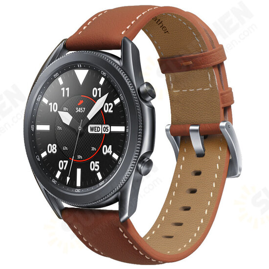 22mm Width Casual Sports Genuine Leather Watch Band Strap Replacement for Samsung Galaxy Watch3 45mm 22mm Width Casual Sports Genuine Leather Watch Band Strap Replacement for Samsung Galaxy Watch3 45mm