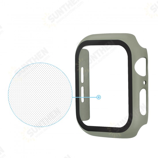 38/40/42/44mm Shockproof Anti-Scratch PC + HD Clear Tempered Glass Full Cover Watch Case Cover for Apple Watch 7