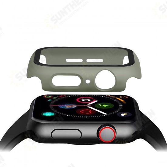 38/40/42/44mm Shockproof Anti-Scratch PC + HD Clear Tempered Glass Full Cover Watch Case Cover for Apple Watch 7