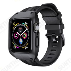 38/40/42/44mm Sports Soft Liquid Silicone Watch Band Strap Replacement + Watch Case Protective Cover for Apple Watch iWatch 1 2 3 4 5