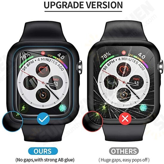 40mm/44mm Tempered Glass Screen Protector & Hard PC Bumper Cover For Apple Watch Series 6/ SE/Series 5/ Series 4