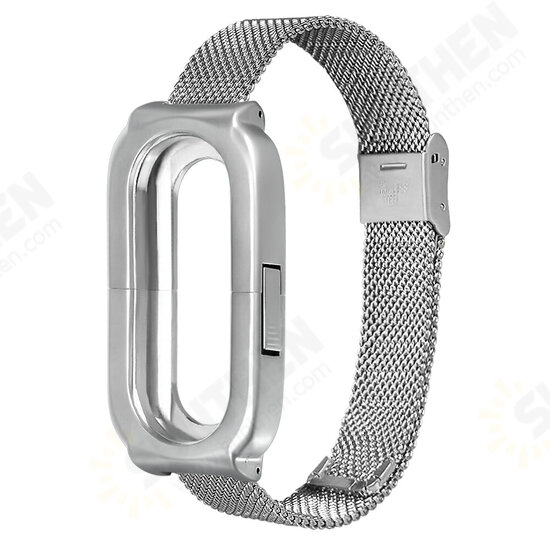 Anti-lost Design Mesh Stainless Steel Watch Band for Xiaomi Miband 3 Non-original