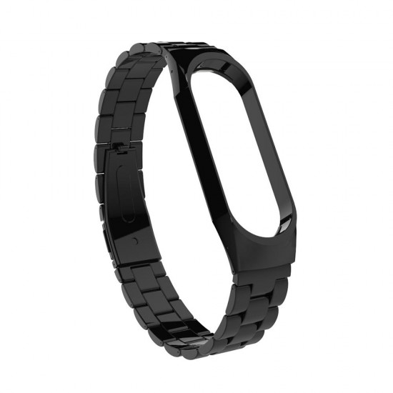 Anti-lost Watch Band Stainless Steel Fold Buckle Bracelet for Xiaomi Mi Band3 Non-original
