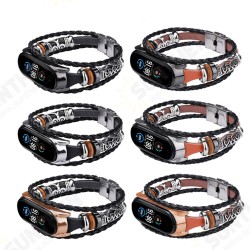 Buckle Metal Ethnic Style Beaded Retro Strap Smart Watch Band For Xiaomi Mi Band 5 Non-original Buckle Metal Ethnic Style Beaded Retro Strap Smart Watch Band For Xiaomi Mi Band 5 Non-original