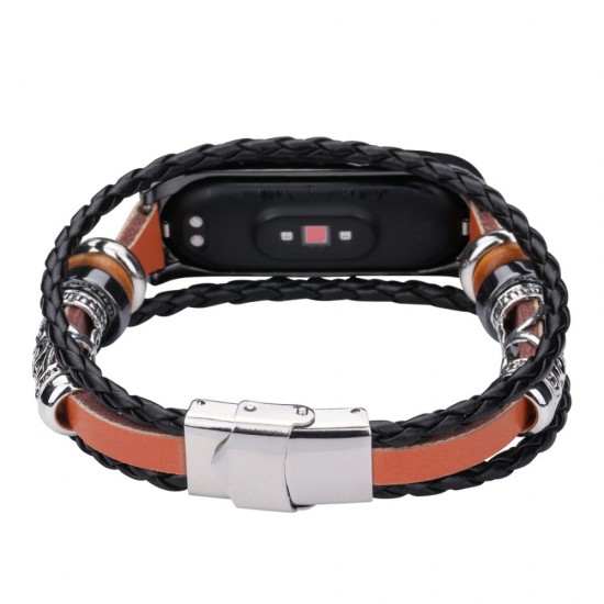 Buckle Metal Ethnic Style Beaded Retro Strap Smart Watch Band For Xiaomi Mi Band 5 Non-original