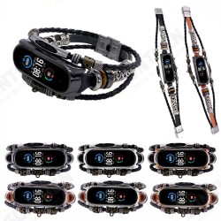 Buckle Metal Shell Ethnic Style Beaded Retro Replacement Strap Upgrade Version Smart Watch Band For Xiaomi Mi Band 5 Non-original