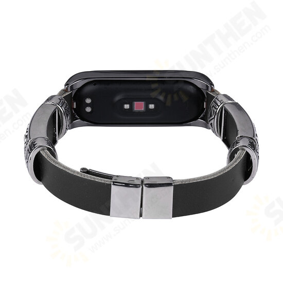Buckle Metal Shell Retro Double Button Butterfly Clasp Strap Smart Watch Band For Xiaomi Mi Band 5 Non-original