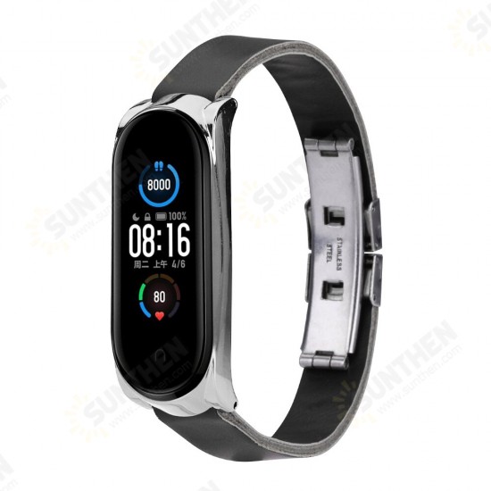Buckle Shell Double Button Butterfly Buckle Replacement Strap Smart Watch Band For Xiaomi Mi Band 5 Non-original