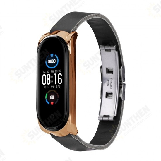 Buckle Shell Double Button Butterfly Buckle Replacement Strap Smart Watch Band For Xiaomi Mi Band 5 Non-original