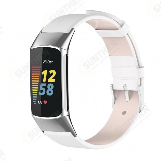 Business Comfortable Genuine Leather Watch Band Strap Replacement for Fitbit Charge 5 Smart Watch Business Comfortable Genuine Leather Watch Band Strap Replacement for Fitbit Charge 5 Smart Watch