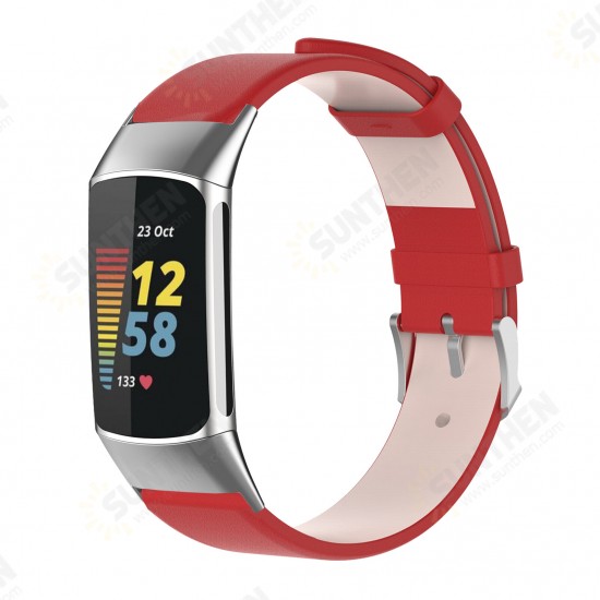 Business Comfortable Genuine Leather Watch Band Strap Replacement for Fitbit Charge 5 Smart Watch Business Comfortable Genuine Leather Watch Band Strap Replacement for Fitbit Charge 5 Smart Watch