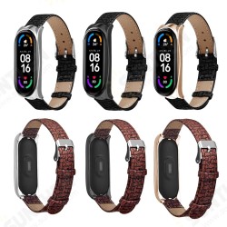 Business Weave Textured PU Leather Watch Band Strap Replacement for Xiaomi Mi Band 6 / Mi Band 5 Non-Original