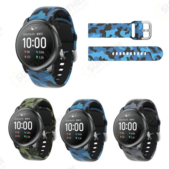 Camouflage Printed Silicone Watch Strap for LS05 Solar Smart Watch