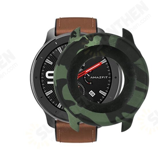 Camouflage Soft Silicone Watch Case Cover Watch Cover Screen Protector for AMAZFIT GTR 47mm