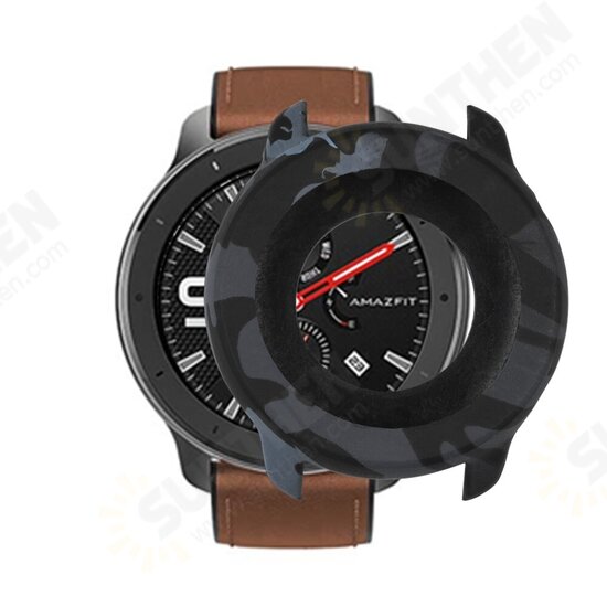 Camouflage Soft Silicone Watch Case Cover Watch Cover Screen Protector for AMAZFIT GTR 47mm