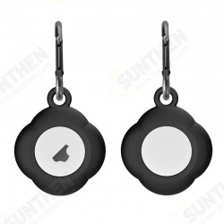 Clover Pattern Portable Shockproof Soft Silicone Protective Cover Sleeve with Keychain for Apple AirTag bluetooth Tracker