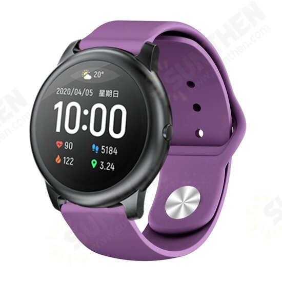 Colorful Reverse Buckle Silicone Replacement Watch Strap for Solar LS05 Smart Watch