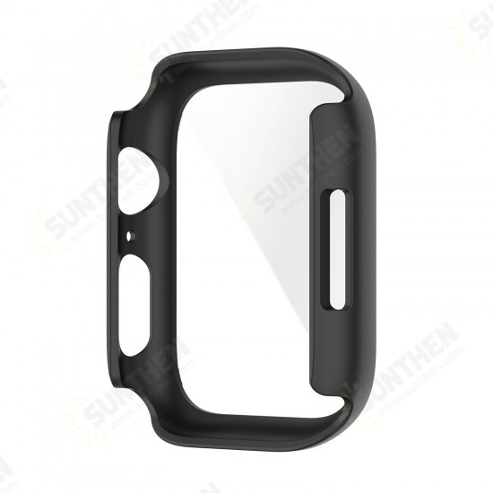 Colorful Shockproof Anti-Scratch PC + HD Clear Tempered Glass Full Cover Watch Case Cover for Apple Watch S7 41mm/ 45mm