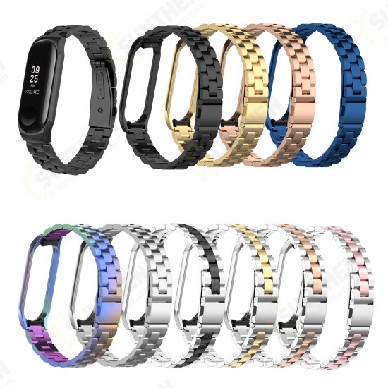 Colorful Stainless Steel Watch Band Replacement Watch Strap for Xiaomi mi band 3/4 Non-original