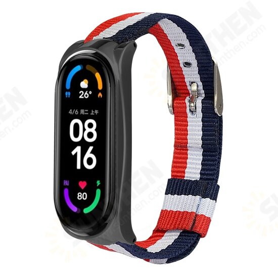 Comfortable Sweatproof Nylon Canvas Watch Band Strap Replacement for Xiaomi Mi Band 6 / Mi Band 5 Non-Original Comfortable Sweatproof Nylon Canvas Watch Band Strap Replacement for Xiaomi Mi Band 6 / Mi Band 5 Non-Original