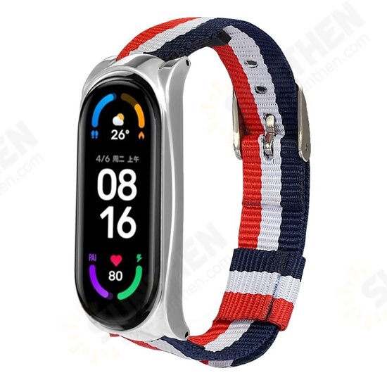 Comfortable Sweatproof Nylon Canvas Watch Band Strap Replacement for Xiaomi Mi Band 6 / Mi Band 5 Non-Original Comfortable Sweatproof Nylon Canvas Watch Band Strap Replacement for Xiaomi Mi Band 6 / Mi Band 5 Non-Original