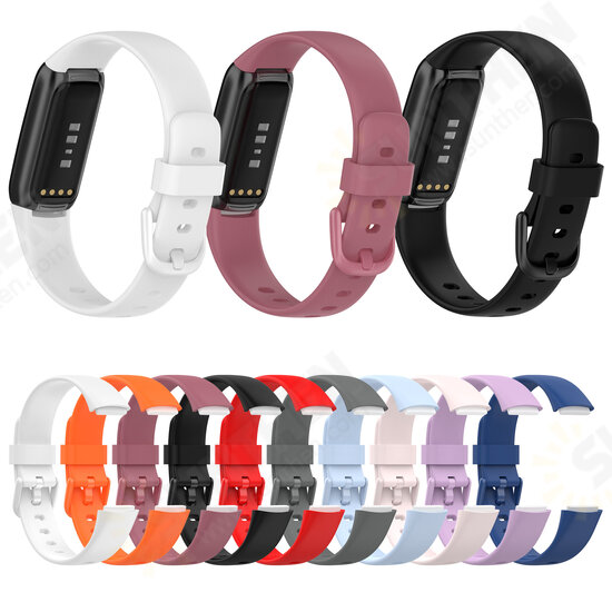 Comfortable Sweatproof Soft Silicone Watch Band Strap Replacement for Fitbit Luxe