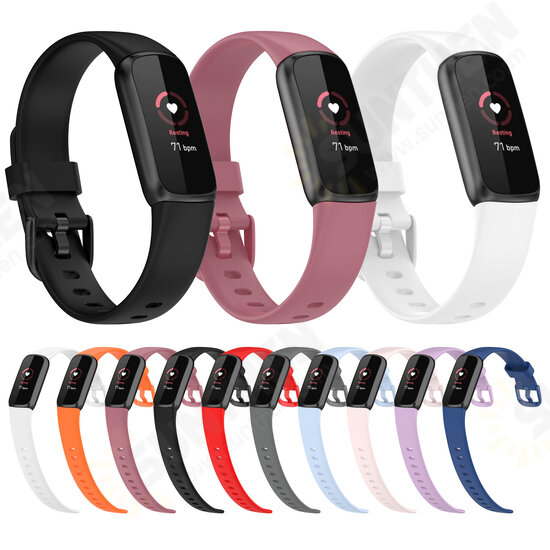 Comfortable Sweatproof Soft Silicone Watch Band Strap Replacement for Fitbit Luxe