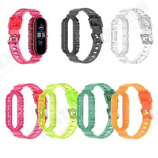 Crystal Transparent Comfortable Lightweight Pure TPU Watch Band Strap Replacement for Xiaomi Mi Band 6 / Mi Band 5 Non-Original