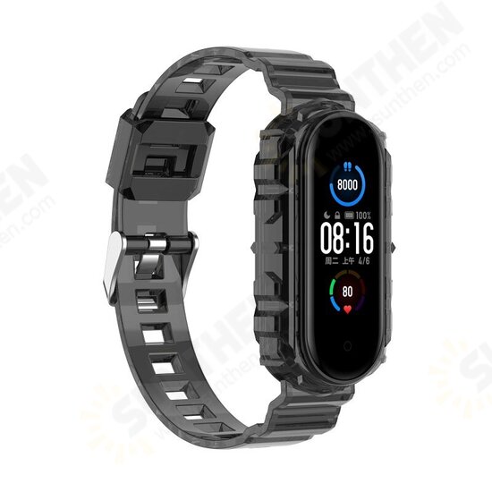 Crystal Transparent Comfortable Lightweight Pure TPU Watch Band Strap Replacement for Xiaomi Mi Band 6 / Mi Band 5 Non-Original