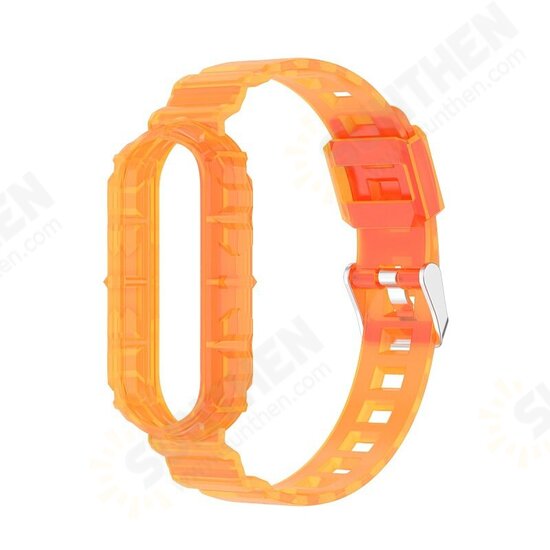 Crystal Transparent Comfortable Lightweight Pure TPU Watch Band Strap Replacement for Xiaomi Mi Band 6 / Mi Band 5 Non-Original