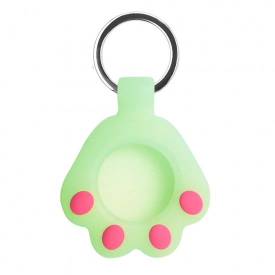 Cute Claw Pattern Portable Soft Protective Cover Sleeve with Keychain for Apple Airtags bluetooth Tracker