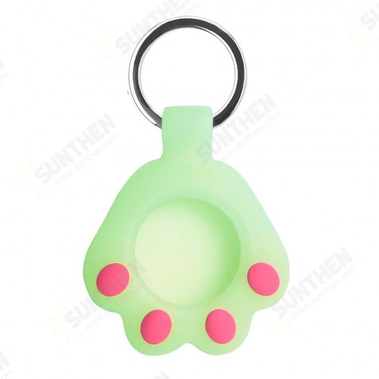 Cute Claw Pattern Portable Soft Protective Cover Sleeve with Keychain for Apple Airtags bluetooth Tracker