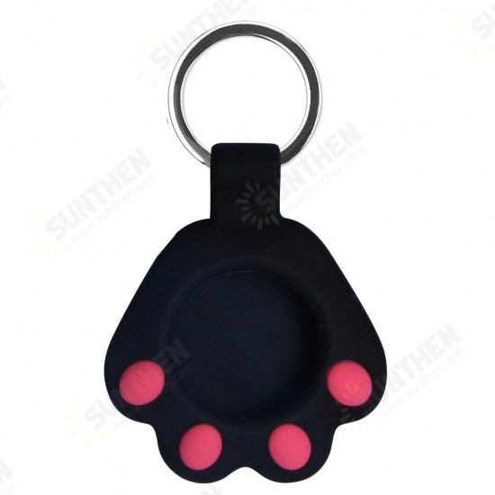 Cute Claw Pattern Portable Soft Protective Cover Sleeve with Keychain for Apple Airtags bluetooth Tracker