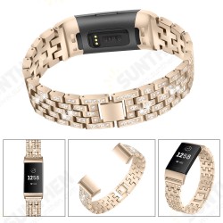 Diamonds Elegant Design Watch Band Full Steel Watch Strap for Fitbit Charge 3 Diamonds Elegant Design Watch Band Full Steel Watch Strap for Fitbit Charge 3