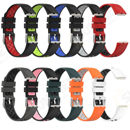 Double Color Pattern Breathable Sweatproof Soft Silicone Watch Band Strap Replacement for Fitbit Luxe Double Color Pattern Breathable Sweatproof Soft Silicone Watch Band Strap Replacement for Fitbit Luxe