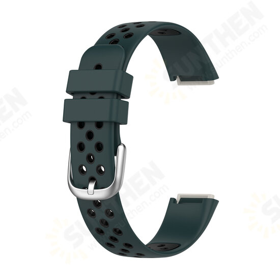 Double Color Pattern Breathable Sweatproof Soft Silicone Watch Band Strap Replacement for Fitbit Luxe Double Color Pattern Breathable Sweatproof Soft Silicone Watch Band Strap Replacement for Fitbit Luxe